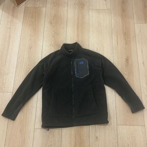 The North Face Black Fleece Jacket with Blue Logo